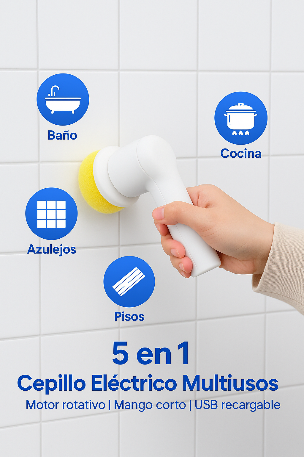 CEPILLO ELECTRICO Magic Brush™ - El cepillo eléctrico 5 en 1 que deja tu hogar reluciente sin esfuerzo