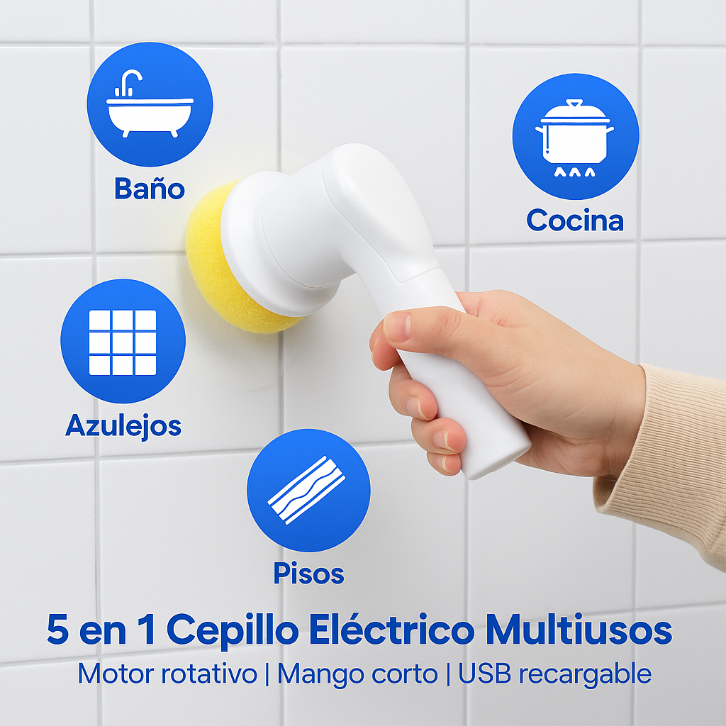 CEPILLO ELECTRICO Magic Brush™ - El cepillo eléctrico 5 en 1 que deja tu hogar reluciente sin esfuerzo